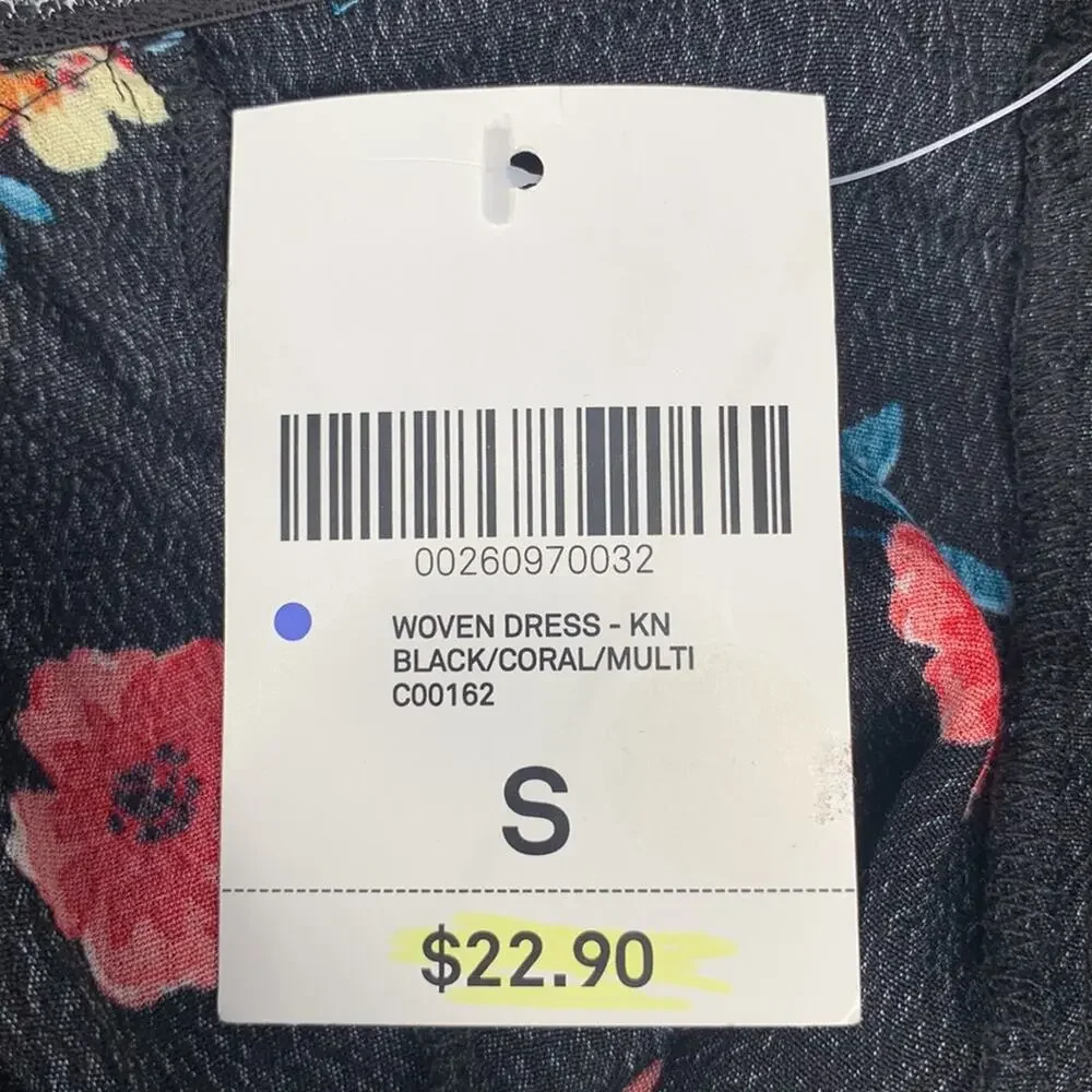 Forever 21 NWT Dress Floral Print Short Sleeve Hidden Zipper on Side Size S